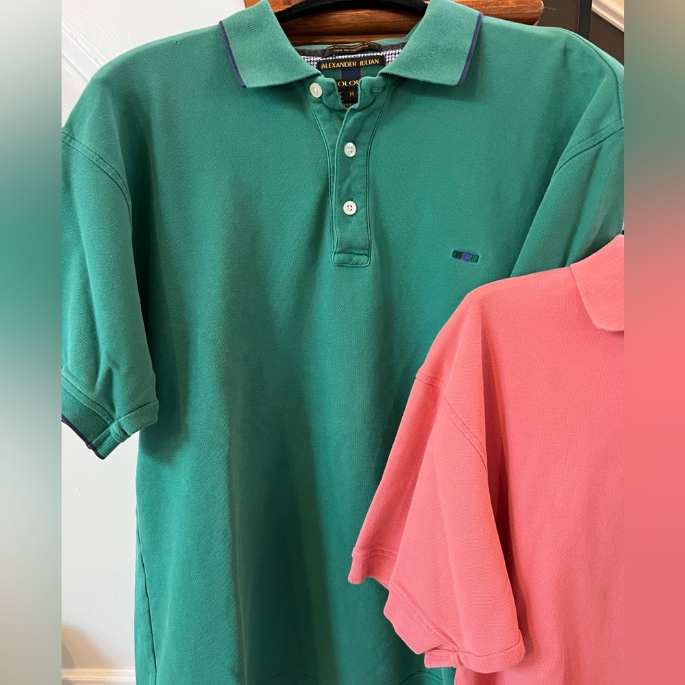 Polo by Ralph Lauren 2 vintage shirt bundle- Green and salmon Polo Shirts